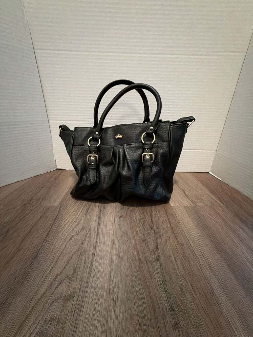 Juicy Couture Black Faux Leather Crossbody Handbag Purse